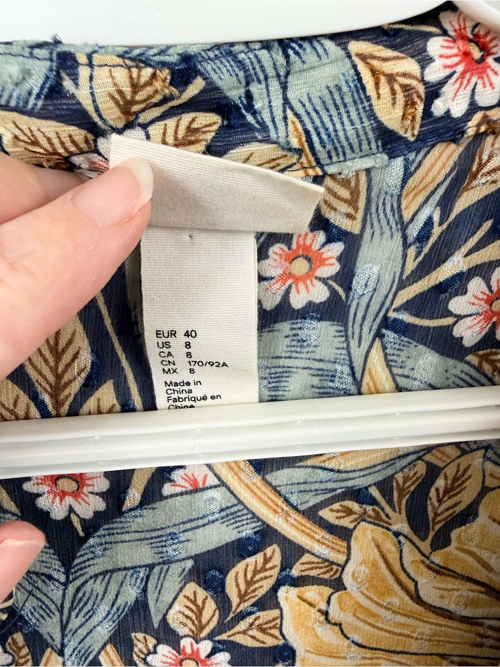 H&M x morris & co Blue Floral Long-Sleeve Tiered Maxi Dress with Yellow Accents - Picture 4 of 12